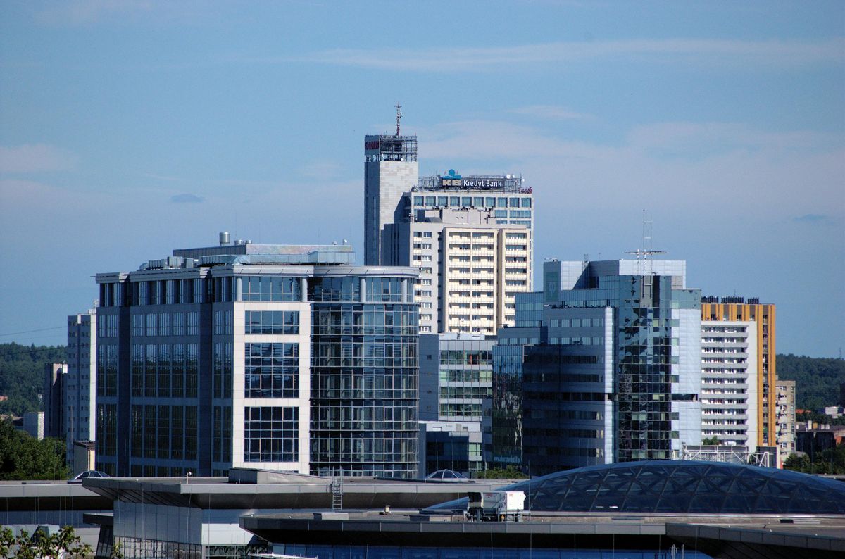 Modern downtown skyline of Katowice with contemporary skyscrapers and the Silesian city centre